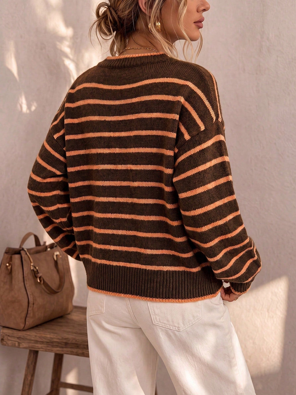 JOAQUINA | Chaqueta de punto de rayas de corte relajado