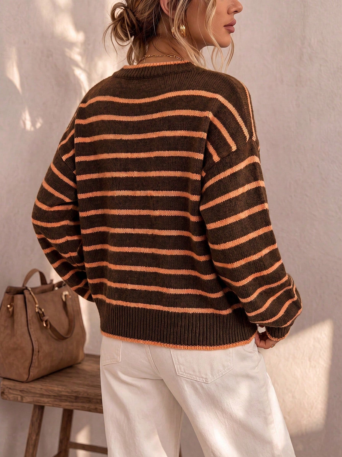 JOAQUINA | Chaqueta de punto de rayas de corte relajado