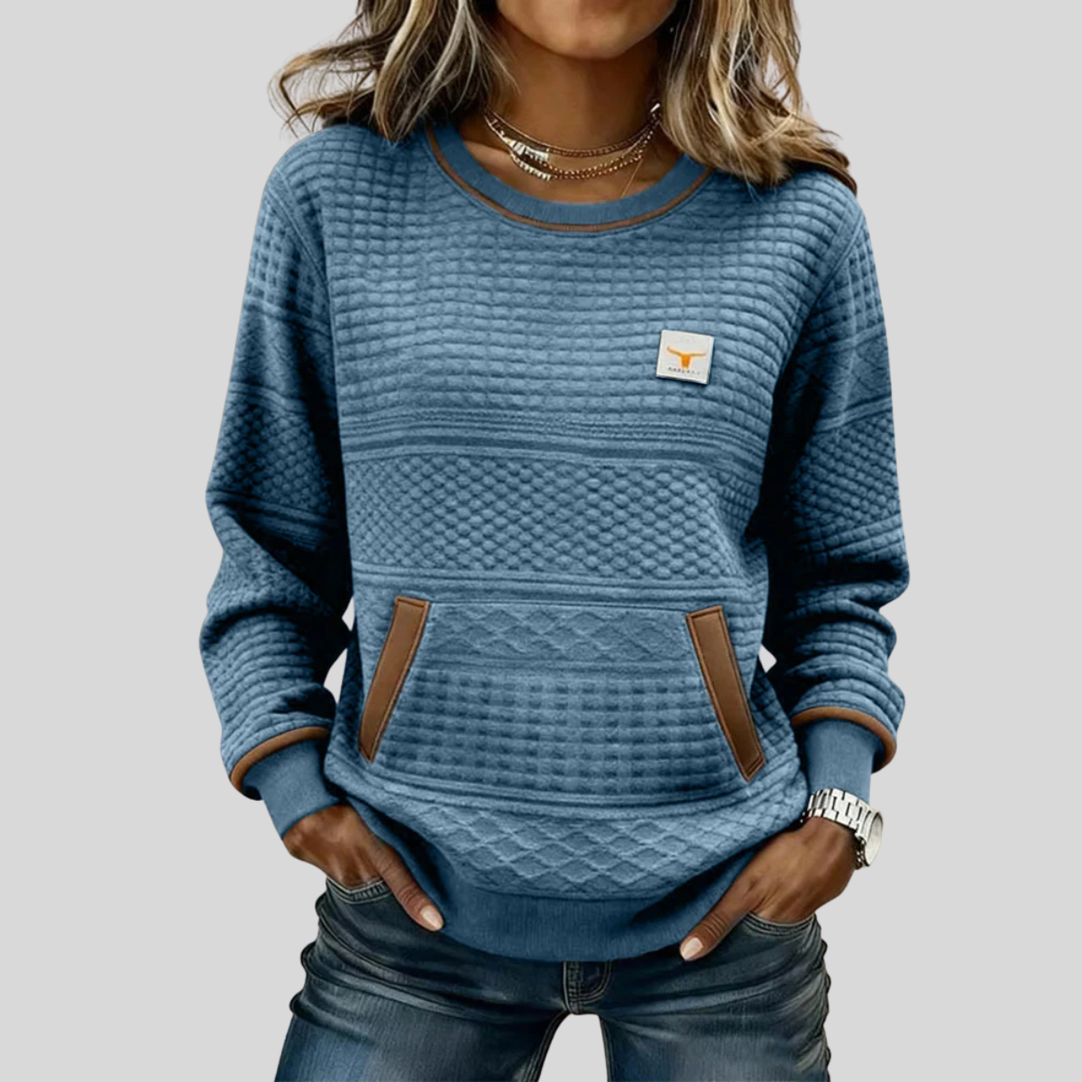 Cloe | Sudadera acolchada de cuello redondo
