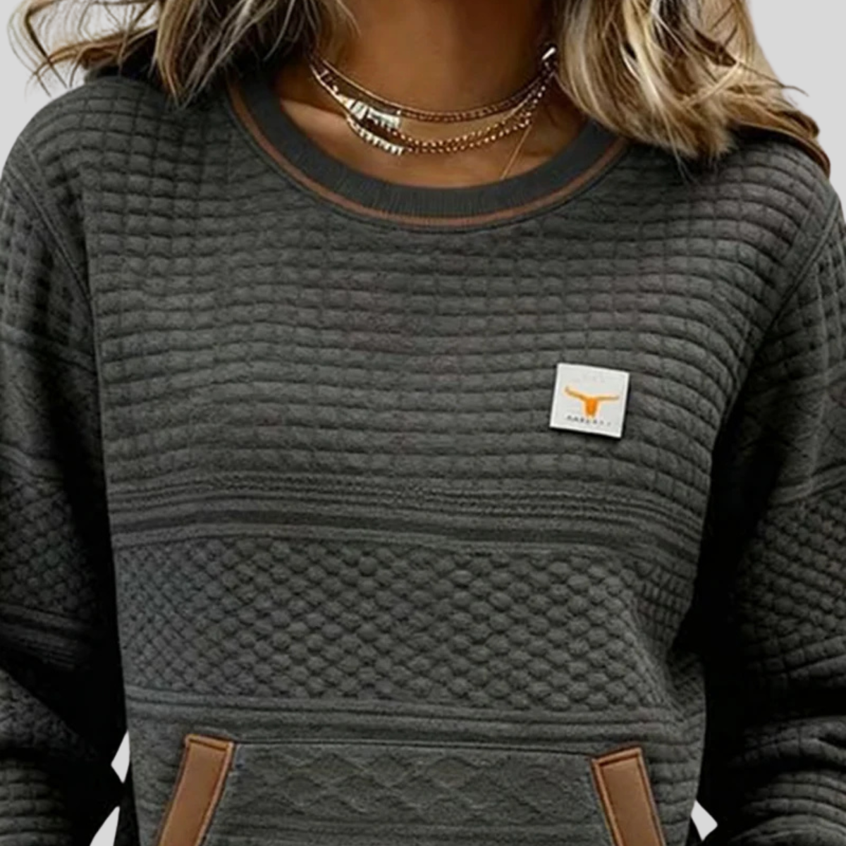 Cloe | Sudadera acolchada de cuello redondo