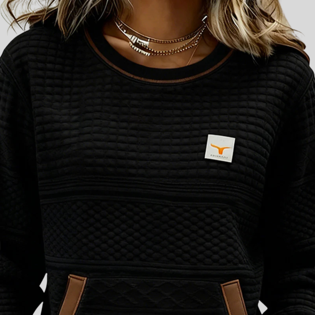 Cloe | Sudadera acolchada de cuello redondo
