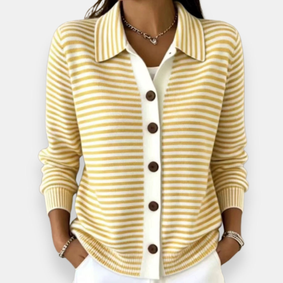 ERUNDINA | Chaqueta de punto de rayas con botones