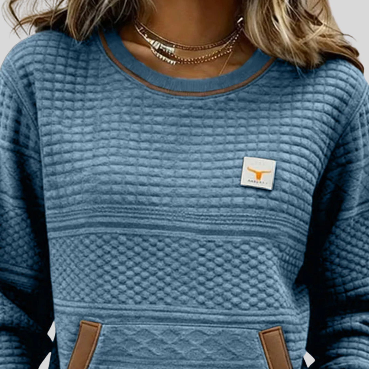 Cloe | Sudadera acolchada de cuello redondo