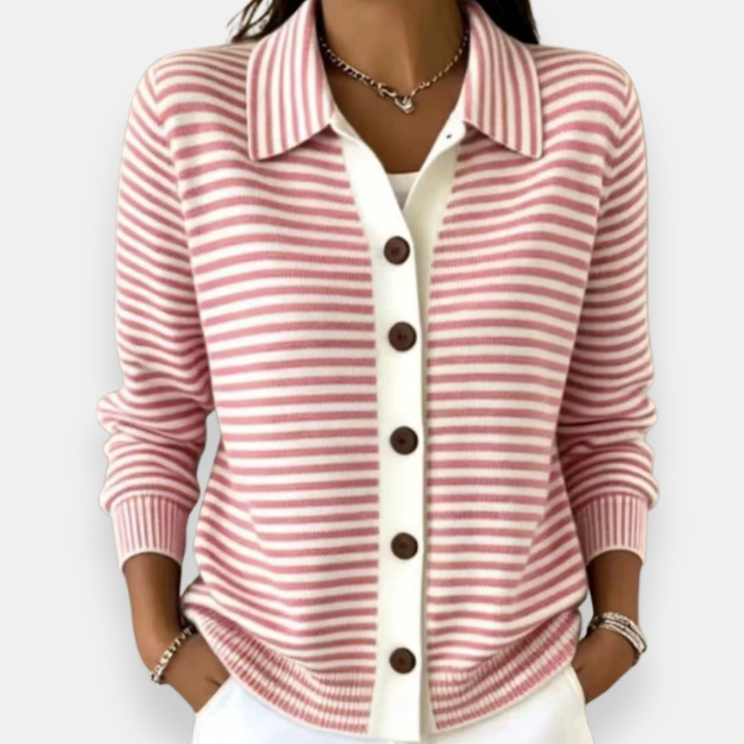 ERUNDINA | Chaqueta de punto de rayas con botones