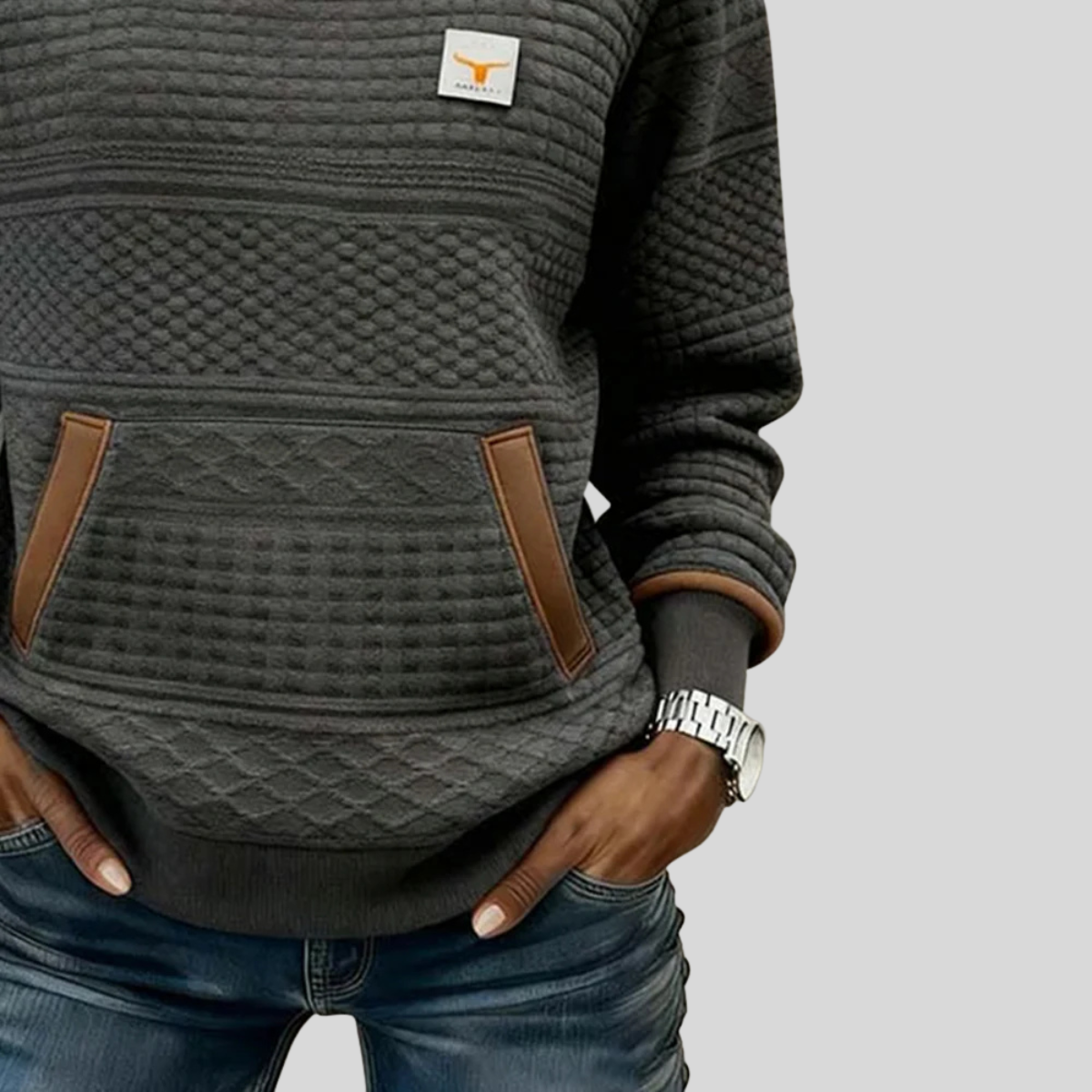 Cloe | Sudadera acolchada de cuello redondo