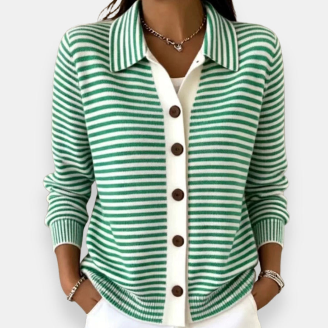 ERUNDINA | Chaqueta de punto de rayas con botones