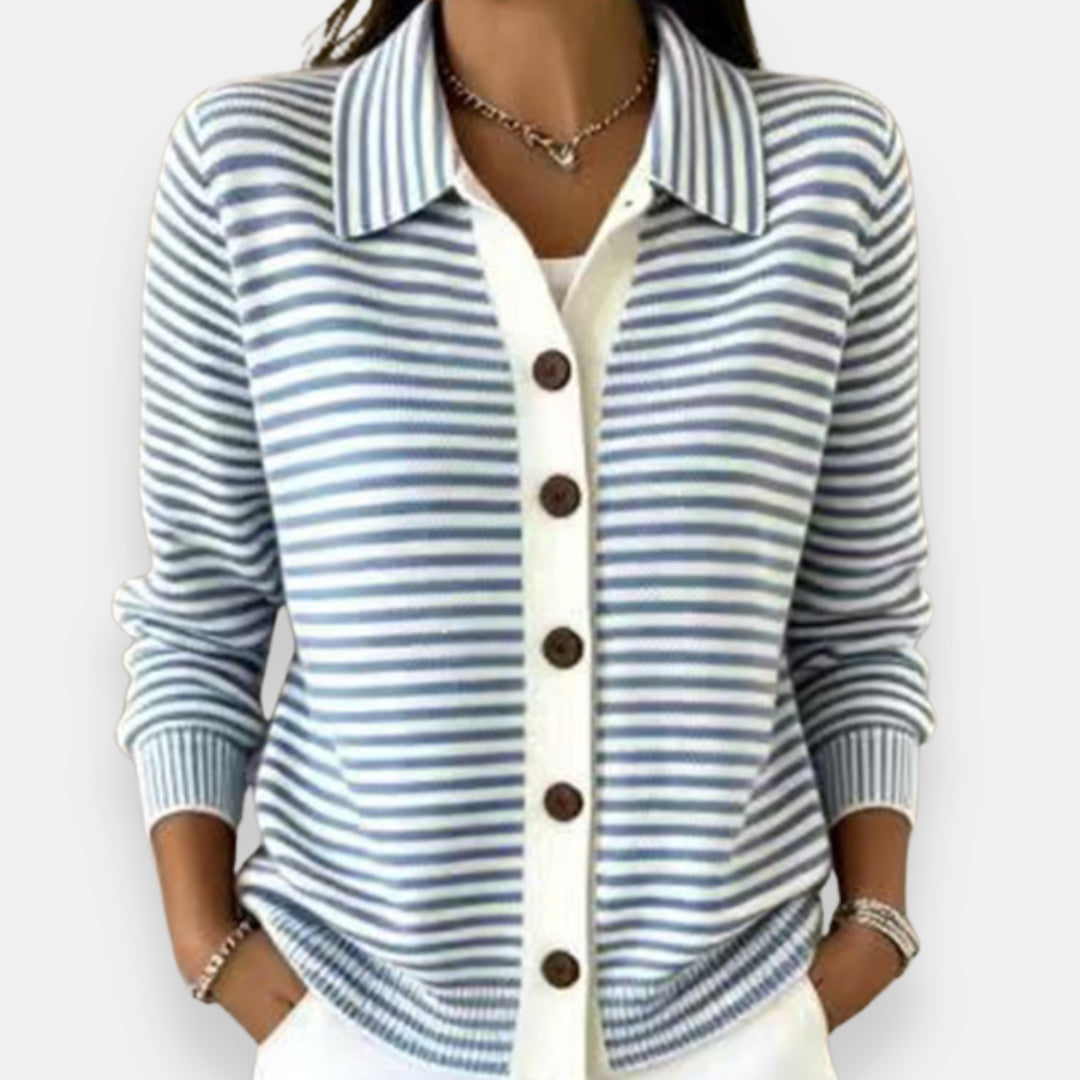 ERUNDINA | Chaqueta de punto de rayas con botones