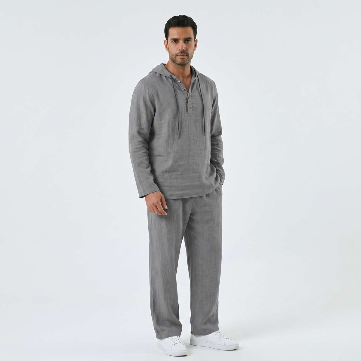 Conjunto casual de lino premium: sudadera y pantalones