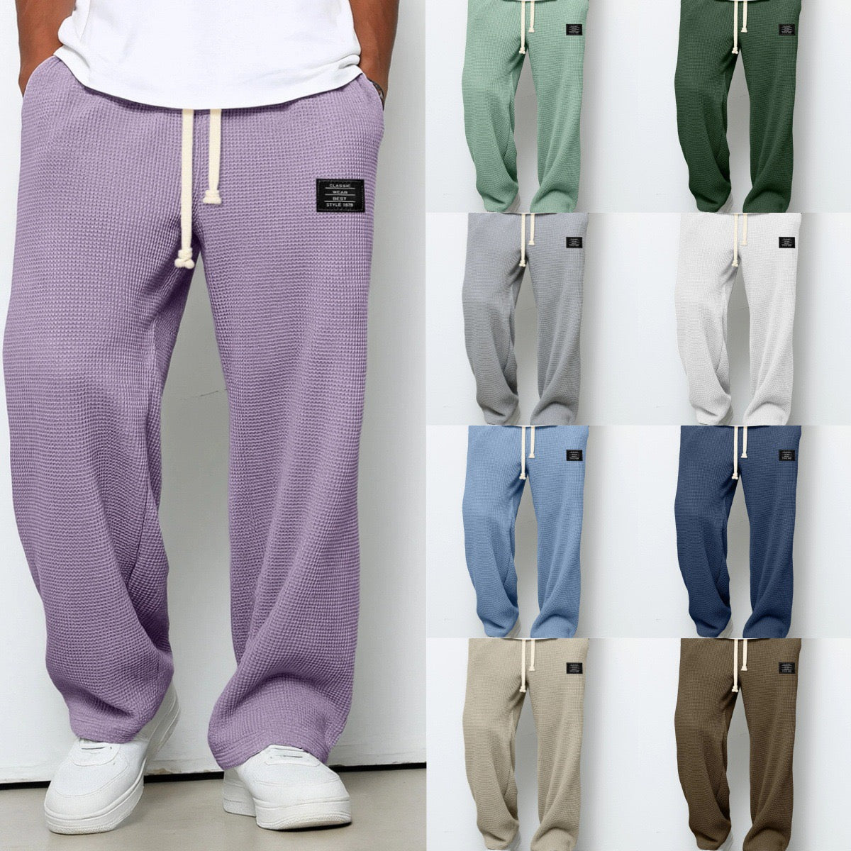 Joggers suaves de pierna ancha