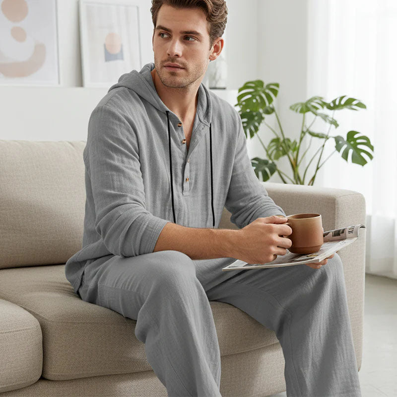 Conjunto casual de lino premium: sudadera y pantalones