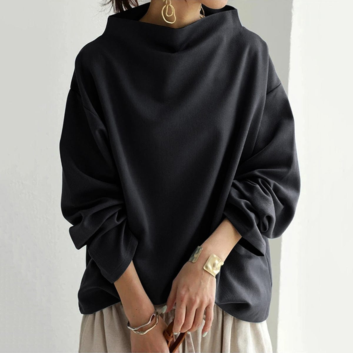 MAXIMINA | Camiseta de cuello alto y corte holgado