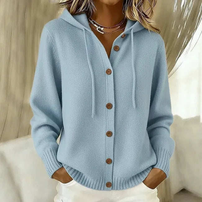 CESÁREA | Chaqueta de punto con capucha y botones