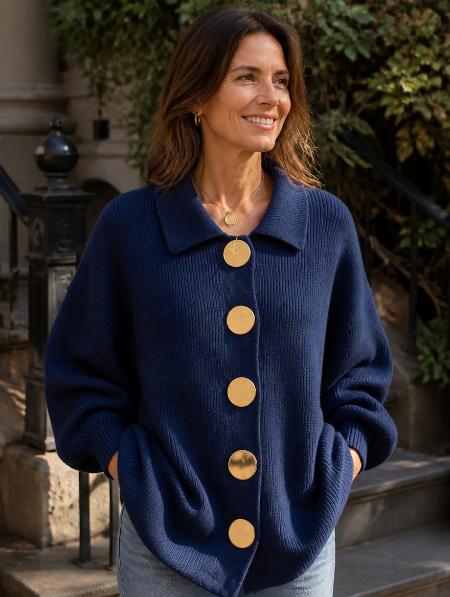 CLEMENTINA | Chaqueta de punto oversize con cuello