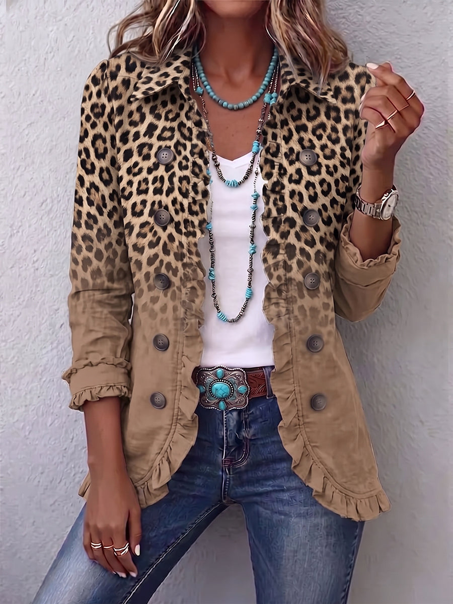 PRESENTACIÓN | Chaqueta de leopardo degradado con volantes