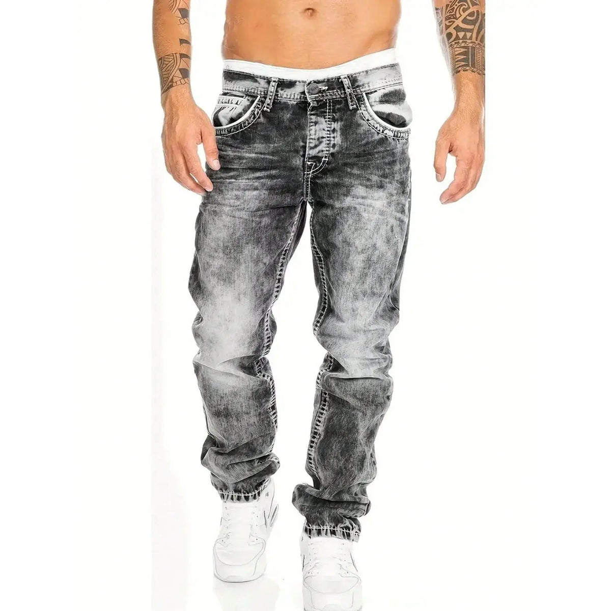 Jeans elásticos desgastados